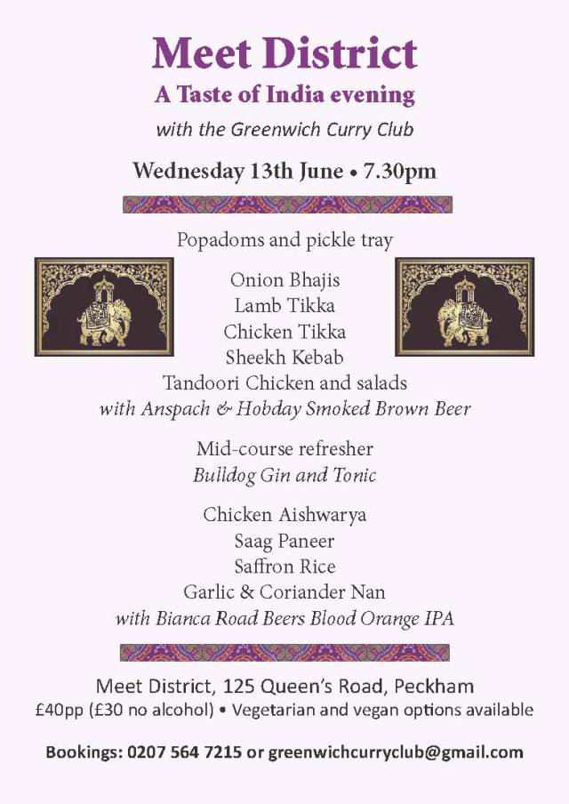 Menu 13th June Meet District